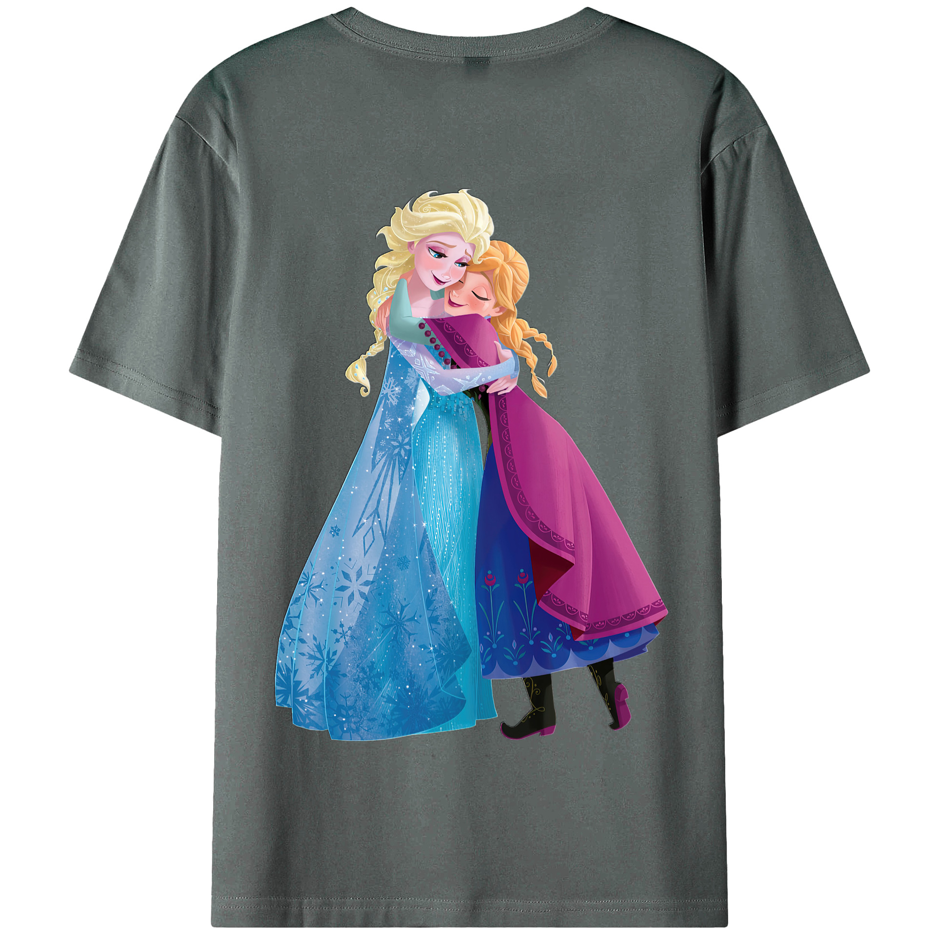 （画像用） アナと雪の女王 アンナ エルサ Frozen Anna Elsa 綿100％半袖Tシャツ（背面プリント）
